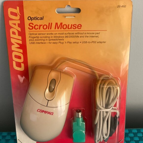 Vintage NOS Optical Scroll Mouse USB PS2 Compatible by Compaq - Picture 7 of 7